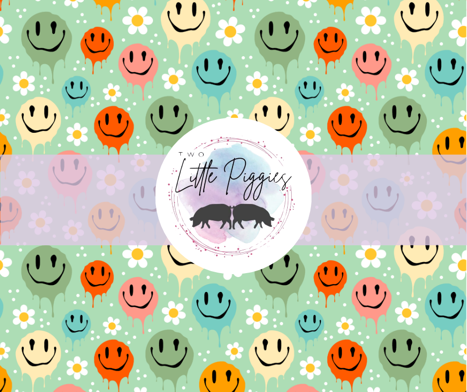 Printed Vinyl - Floral Melted Smiley
