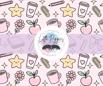 Printed Vinyl - Back to School - Pastel School Supplies