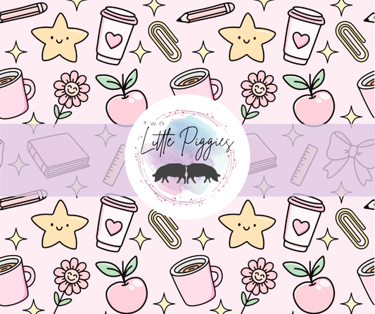 Printed Vinyl - Back to School - Pastel School Supplies