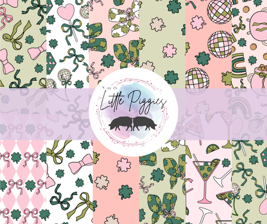 Printed Vinyl - St. Patrick's - Bows, Disco, and Balloon Dogs