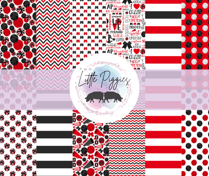 Printed Vinyl - Cheer - Red and Black