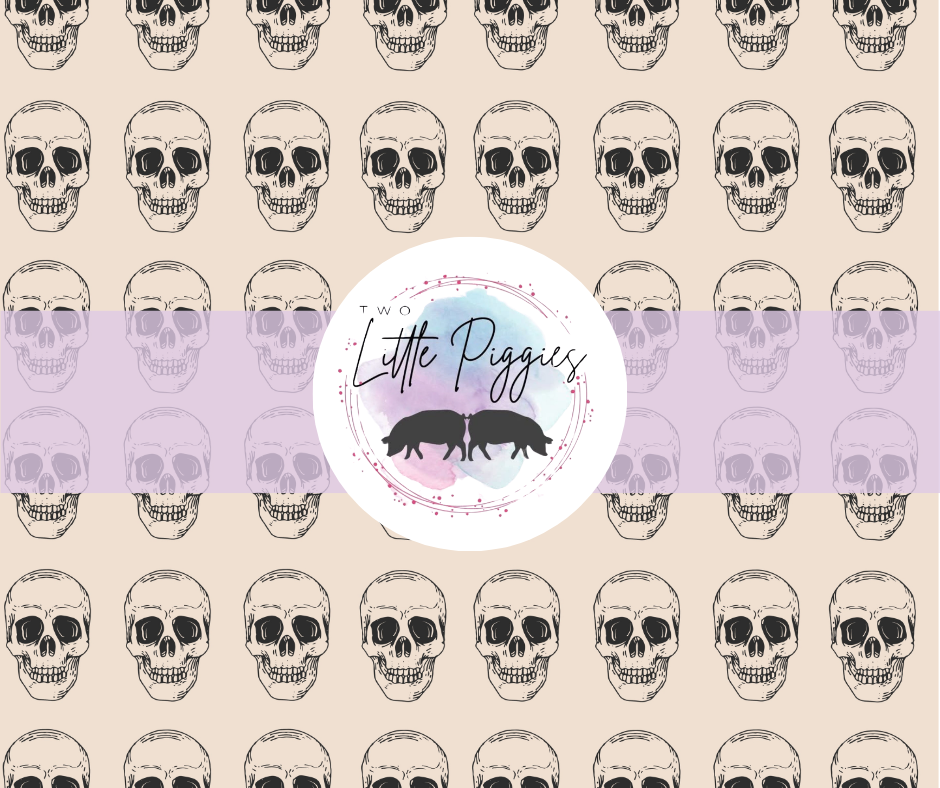 Printed Vinyl - Black and Cream Skulls