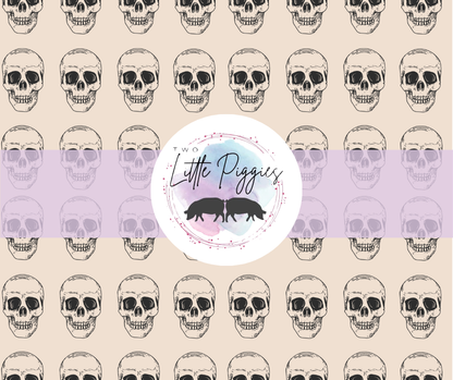 Printed Vinyl - Black and Cream Skulls