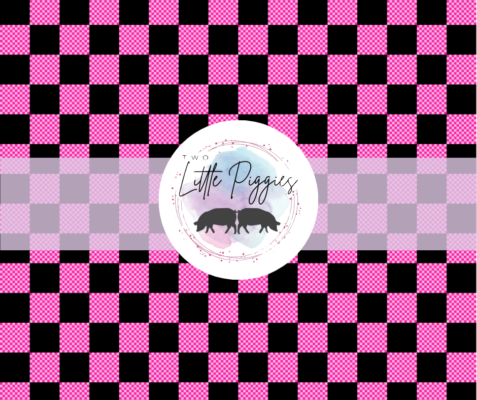 Printed Vinyl -  Pink and Black Checkered