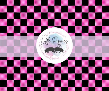 Printed Vinyl -  Pink and Black Checkered