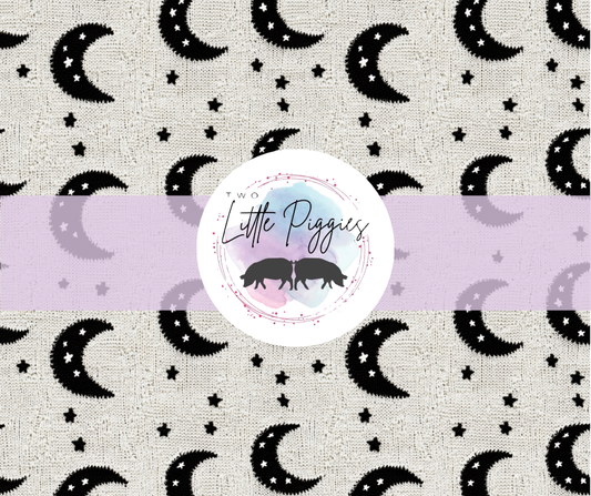 Printed Vinyl - Embroidered Moons