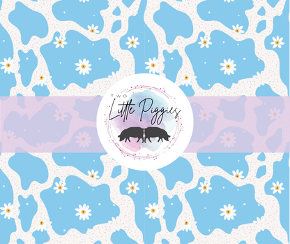 Printed Vinyl - Blue Cow Print