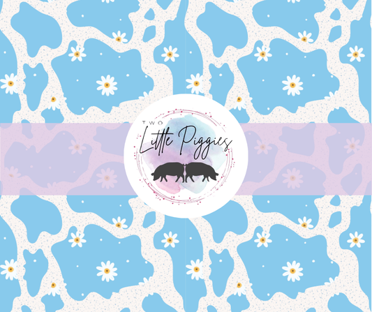Printed Vinyl - Blue Cow Print