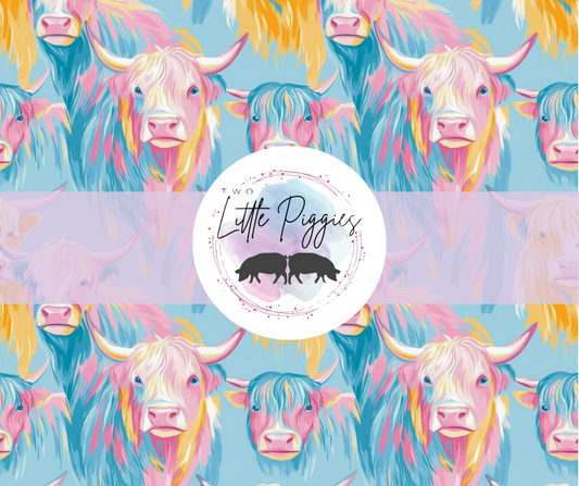 Printed Vinyl - Pastel Highland Cow