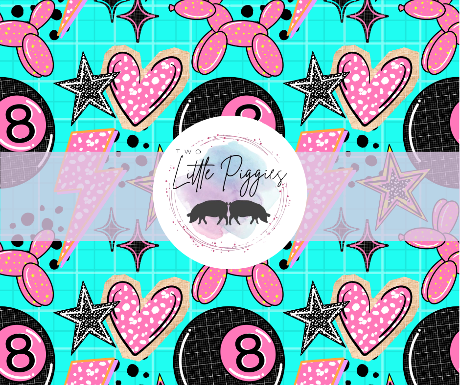 Printed Vinyl - Pink and Teal 8 Ball
