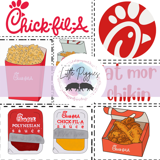 Printed Vinyl - Patchwork - Chic Fil A