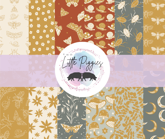 Printed Vinyl - Checkers - Earthy Insects