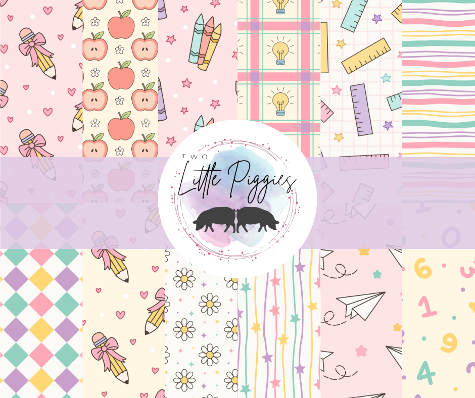 Printed Vinyl - Back to School - Pastel