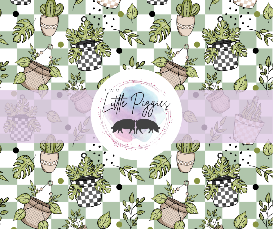 Printed Vinyl - Checkered Plants