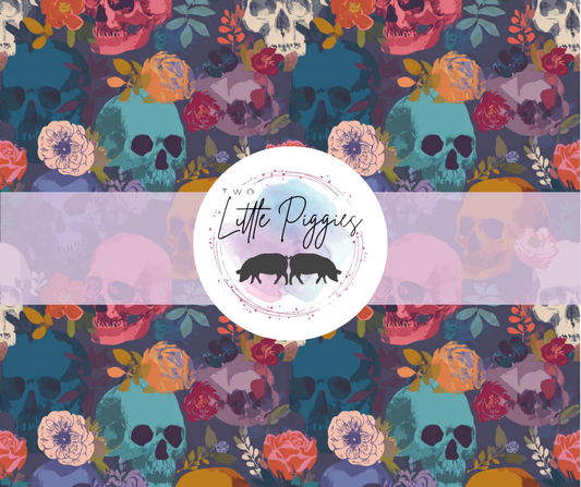 Printed Vinyl - Colorful Skulls