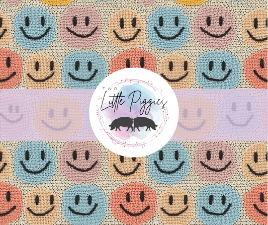 Printed Vinyl - Embroidered Smiles