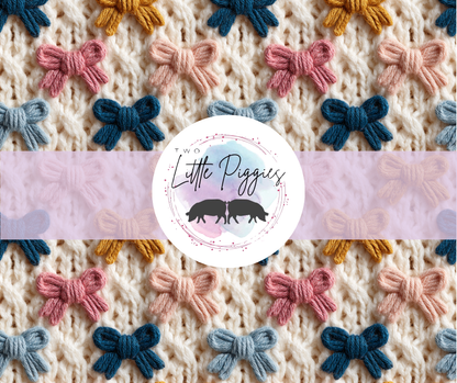 Printed Vinyl - Embroidered Bows