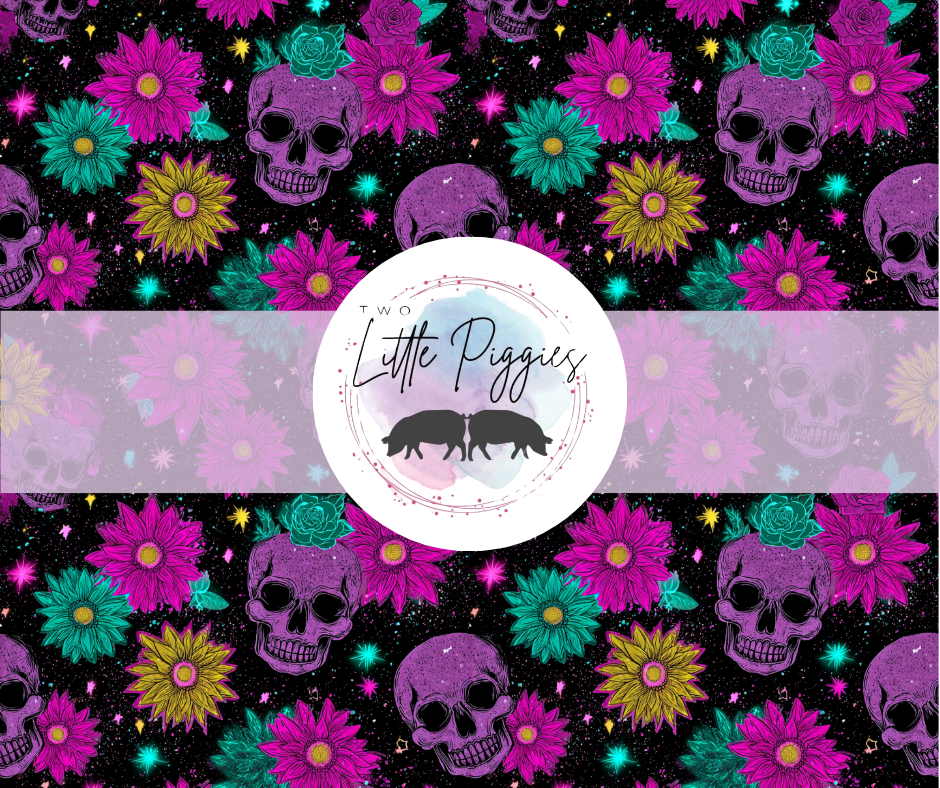 Printed Vinyl - Skelli Flowers