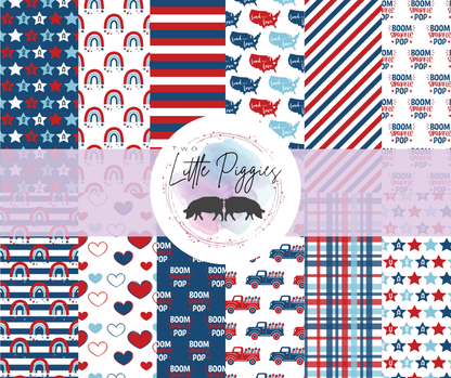 Printed Vinyl - 4th of July - Boom, Sparkle, Pop