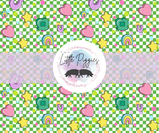 Printed Vinyl - St. Patrick's - Lucky Charms Checkered