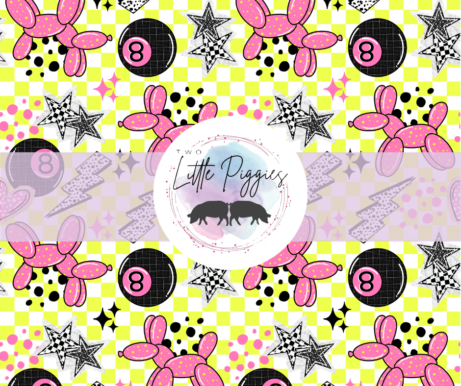 Printed Vinyl - Pink and Yellow 8 Ball