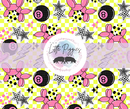 Printed Vinyl - Pink and Yellow 8 Ball