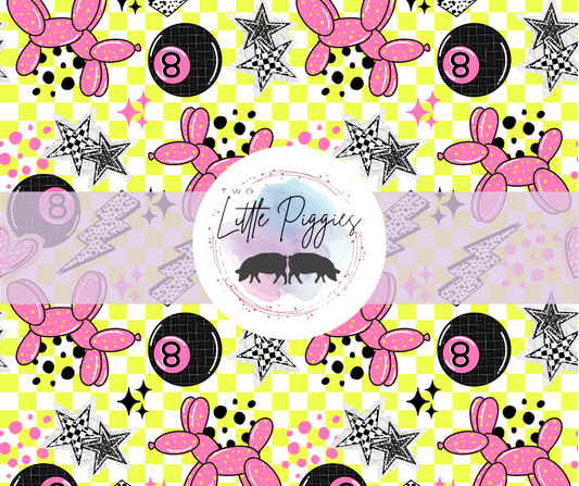 Printed Vinyl - Pink and Yellow 8 Ball