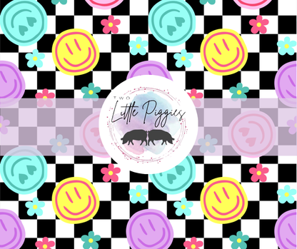 Printed Vinyl - Checkered Smiles