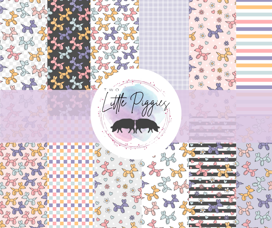 Printed Vinyl - Retro Balloon Dog - Purple