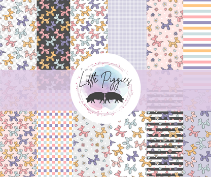 Printed Vinyl - Retro Balloon Dog - Purple