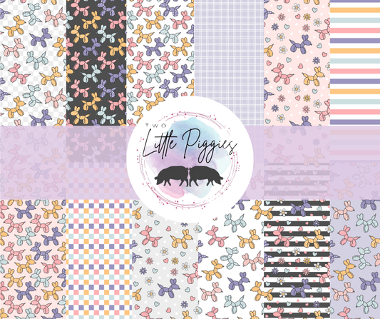 Printed Vinyl - Retro Balloon Dog - Purple