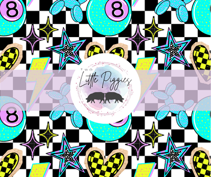 Printed Vinyl - Neon Checker 8Ball
