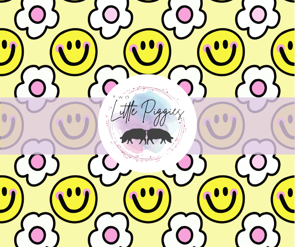 Printed Vinyl - Cutesy Smiles and Daisies