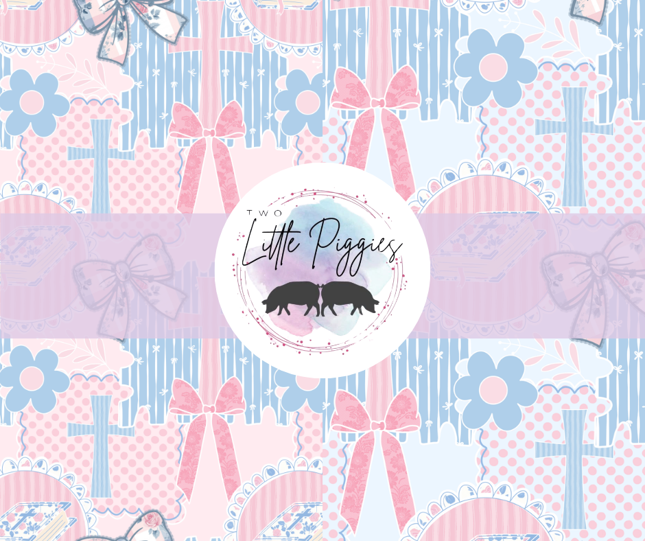 Printed Vinyl - Crosses and Bows