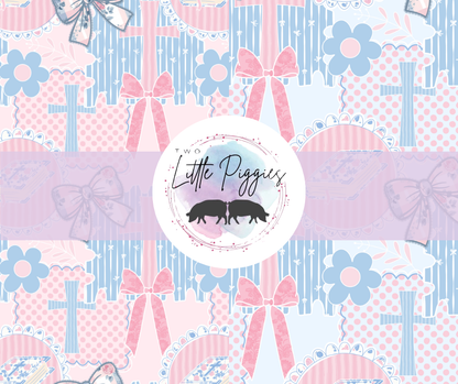Printed Vinyl - Crosses and Bows