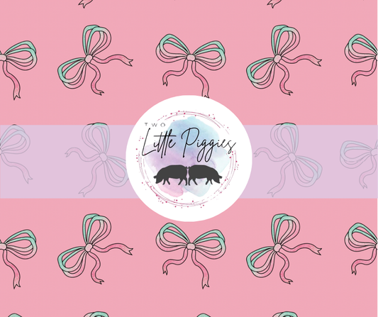 Printed Vinyl - Pink and Teal Bows