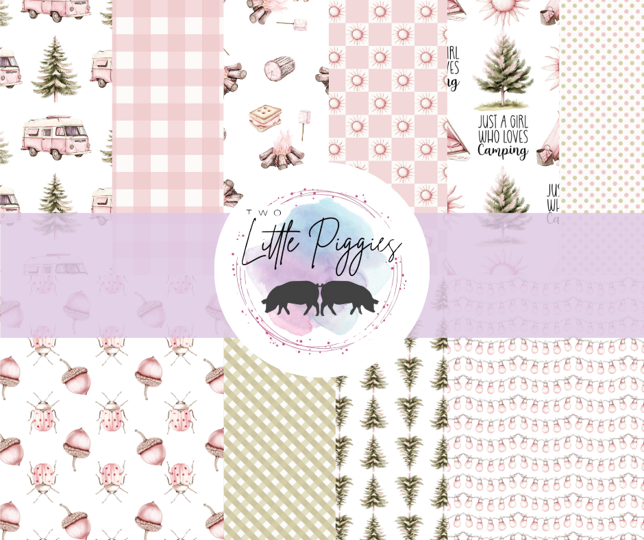Printed Vinyl - Pink Camping