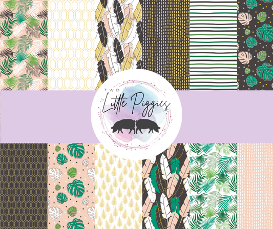 Printed Vinyl - Tropical Leaves Collection