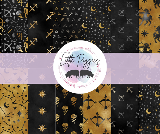 Printed Vinyl - Sagittarius - Black and Gold