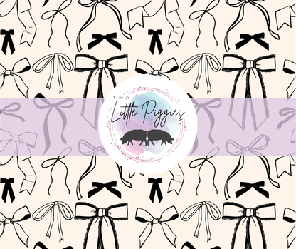 Printed Vinyl - Black Coquette Bows