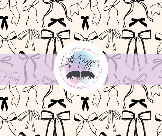 Printed Vinyl - Black Coquette Bows