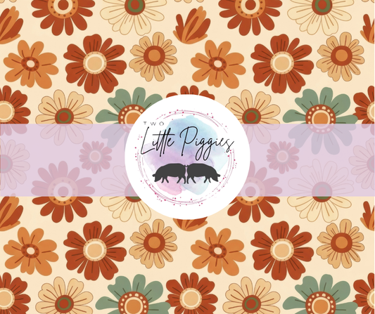 Printed Vinyl - Retro Fall Flowers