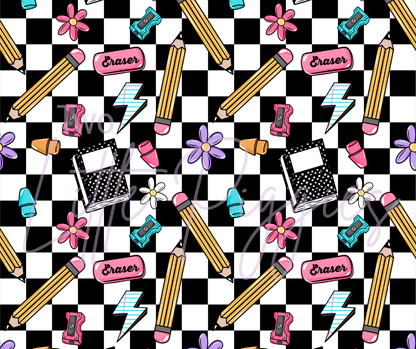 Printed Vinyl - Checkered School