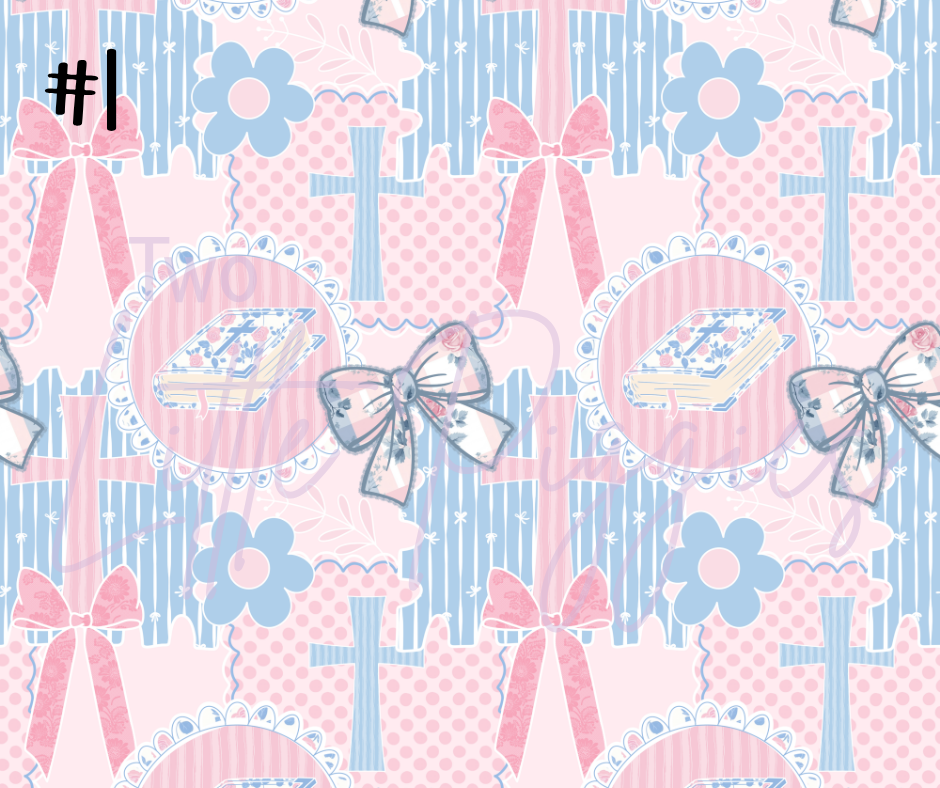 Printed Vinyl - Crosses and Bows