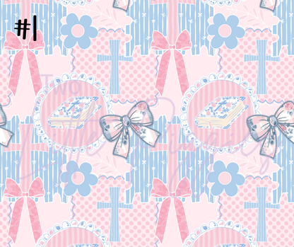 Printed Vinyl - Crosses and Bows