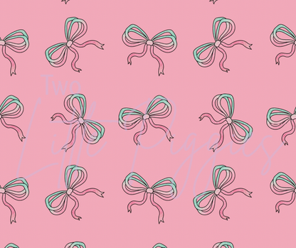 Printed Vinyl - Pink and Teal Bows