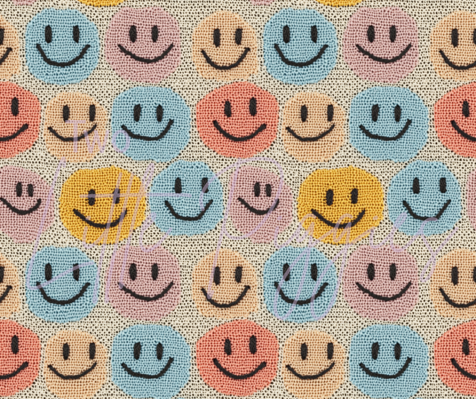Printed Vinyl - Embroidered Smiles