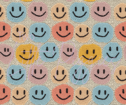 Printed Vinyl - Embroidered Smiles