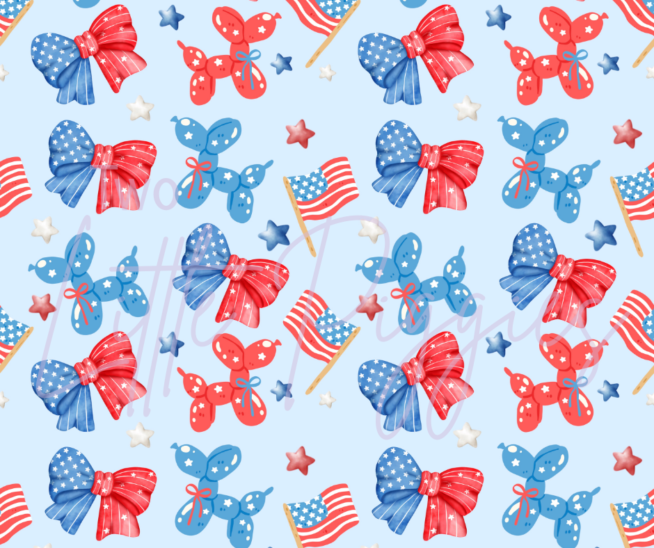 Printed Vinyl - 4th of July -RWB Balloon Dog