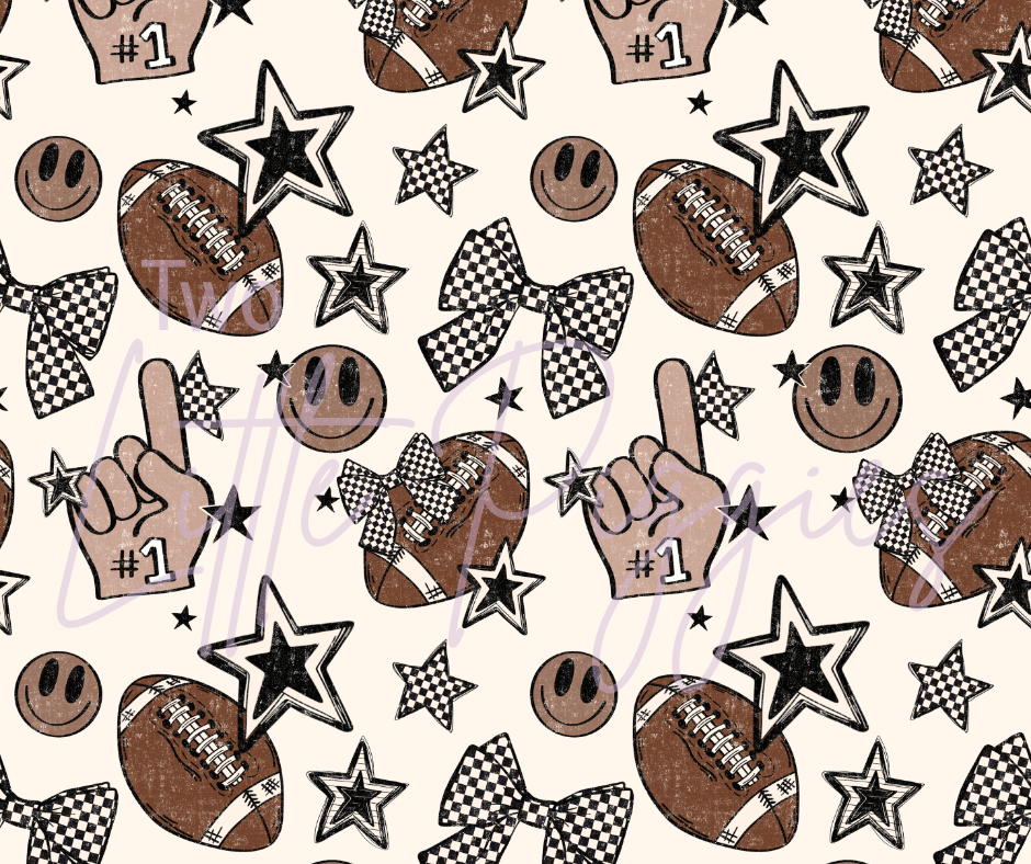 Printed Vinyl - Checkered Football